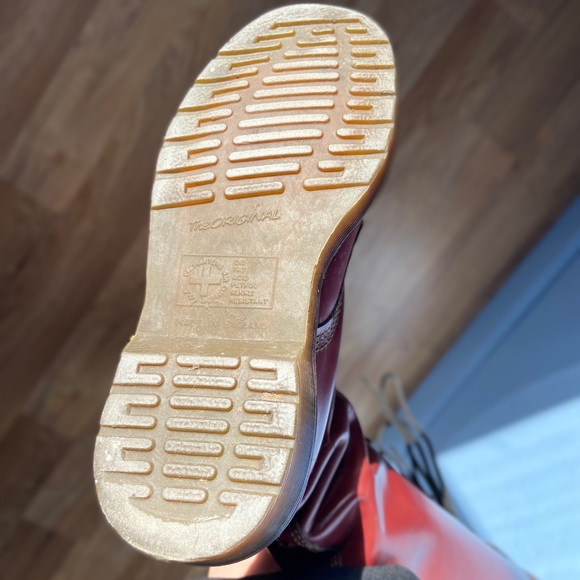 Doc Martens tall red boots knee high Oxblood Vintage Original made in England - Picture 8 of 8